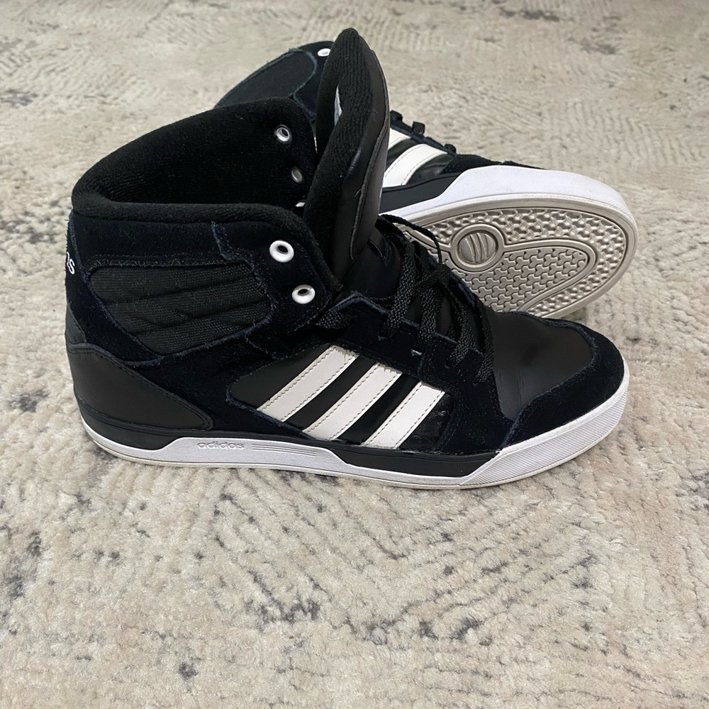Adidas Men’s BBNEO Neo Releigh Size 10.5 Black White Skate Shoes Sneakers F38177